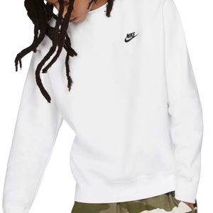 WHITE NIKE CREWNECK SWEATSHIRT